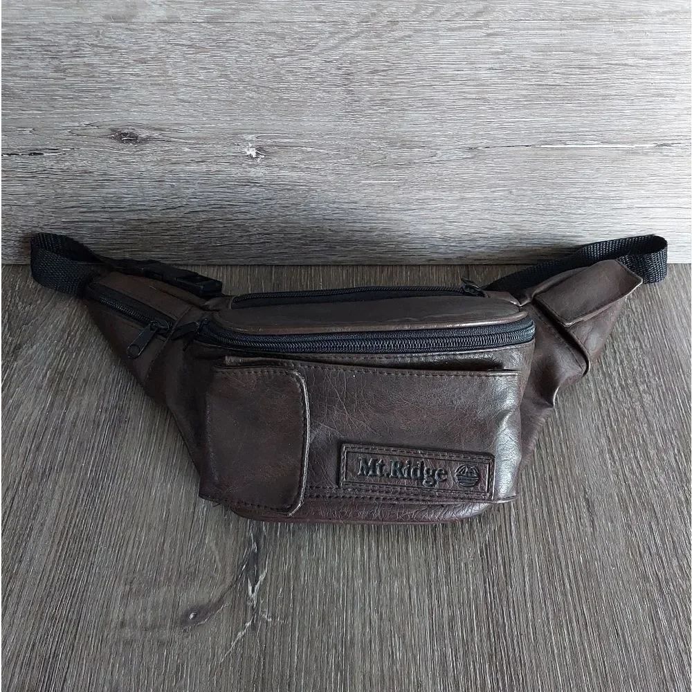 Vintage Mt. Ridge Faux Leather Multi-Pocket Fanny Pack Waist Bag